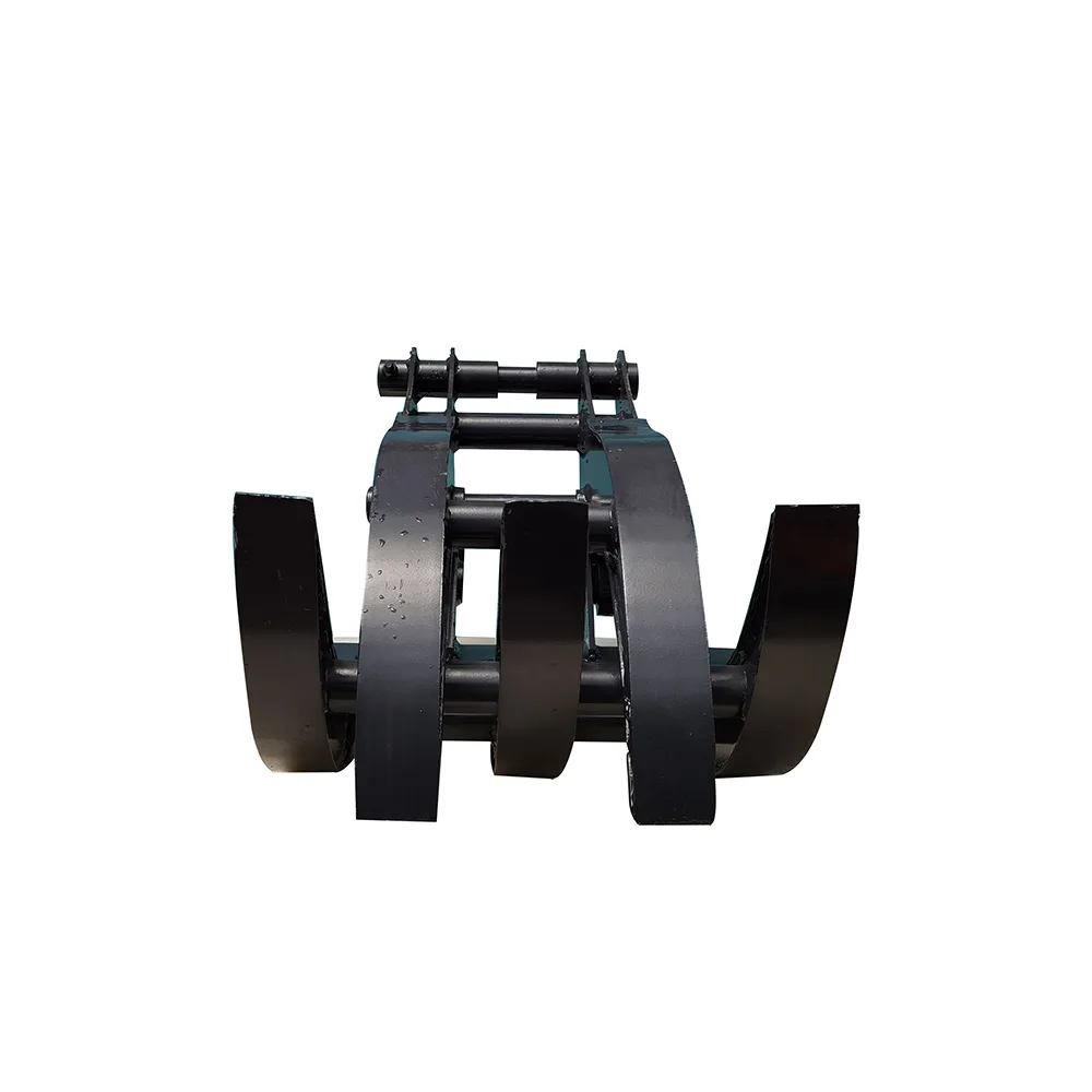 Mini excavator wood grapple jaw and mounting structure