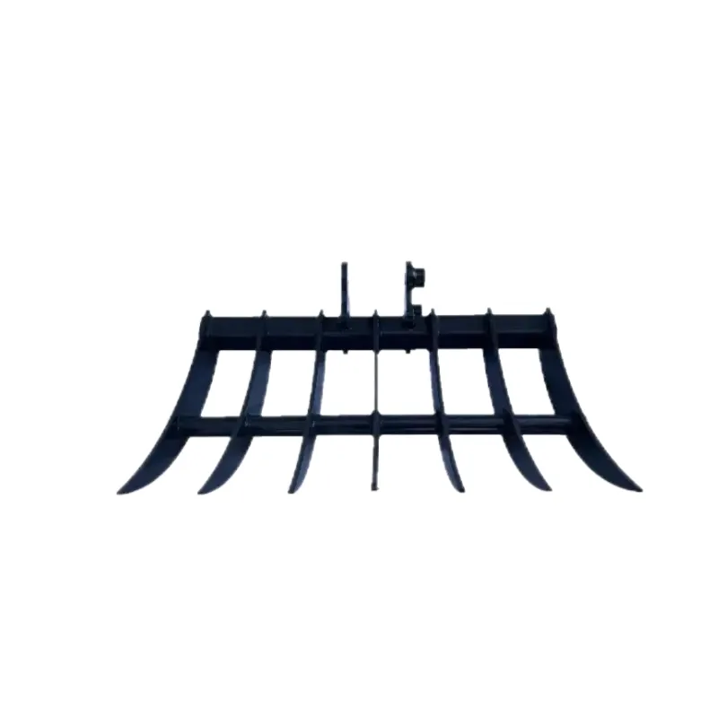 ACE excavator rake attachment with open steel tines