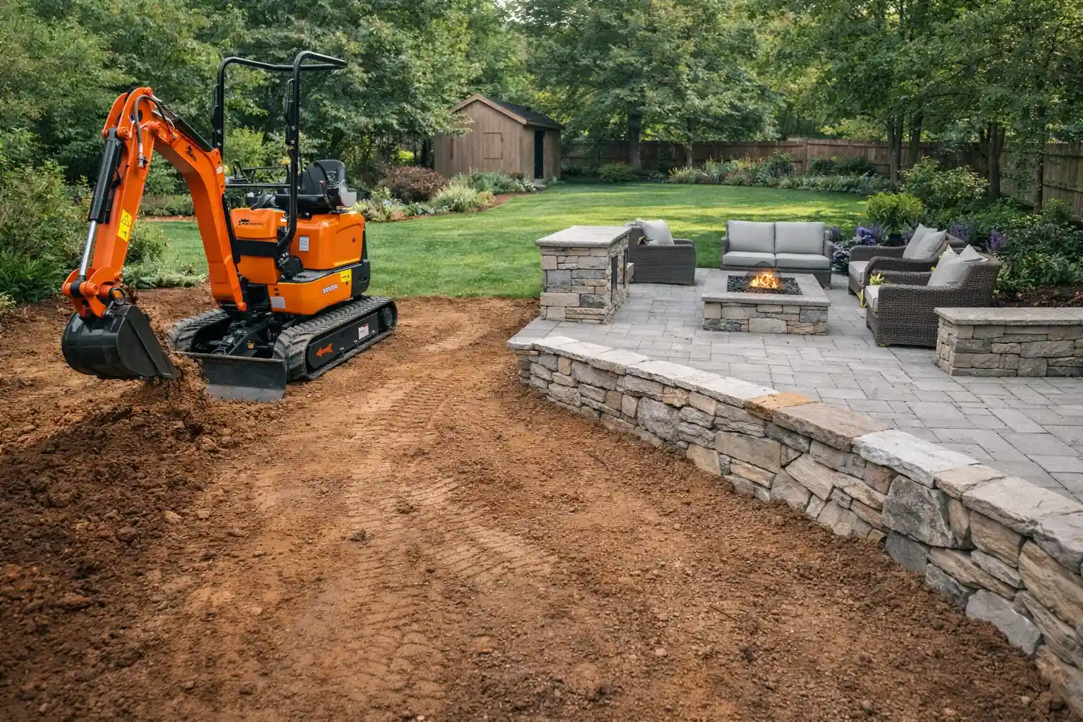 mini-excavator-clean-finished-landscaping-project
