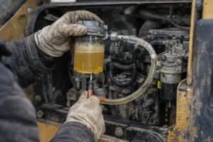 skid-steer-fuel-filter-inspection-and-diesel-fuel-line-bleeding