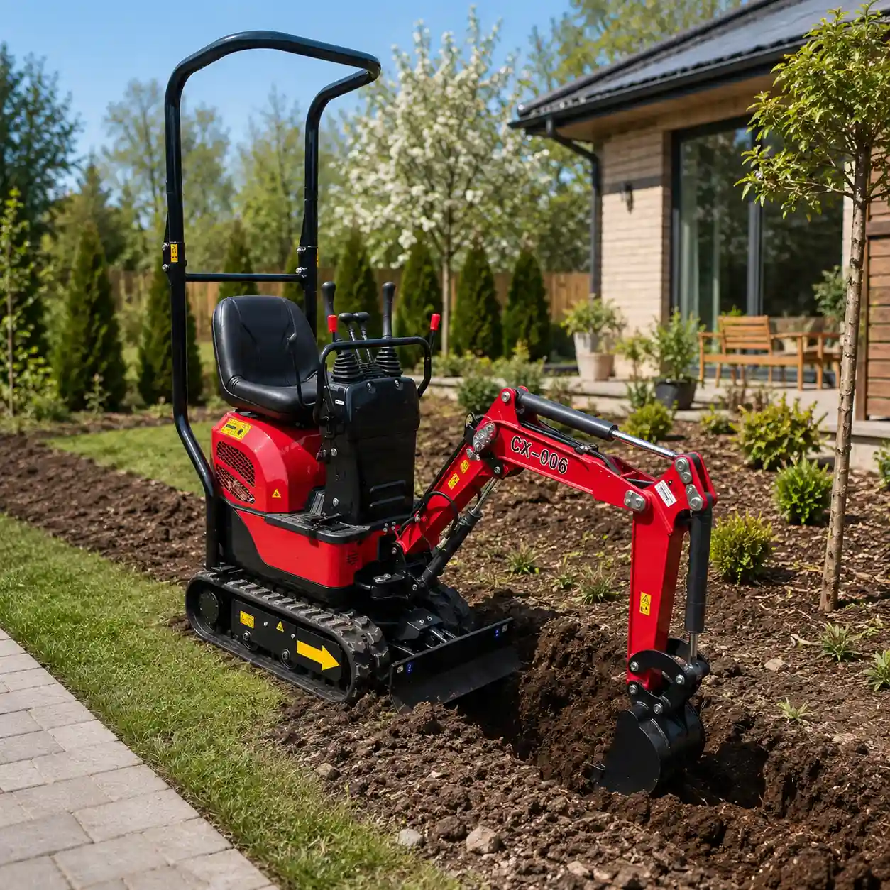 cx006-narrow-mini-excavator-residential-garden-landscaping