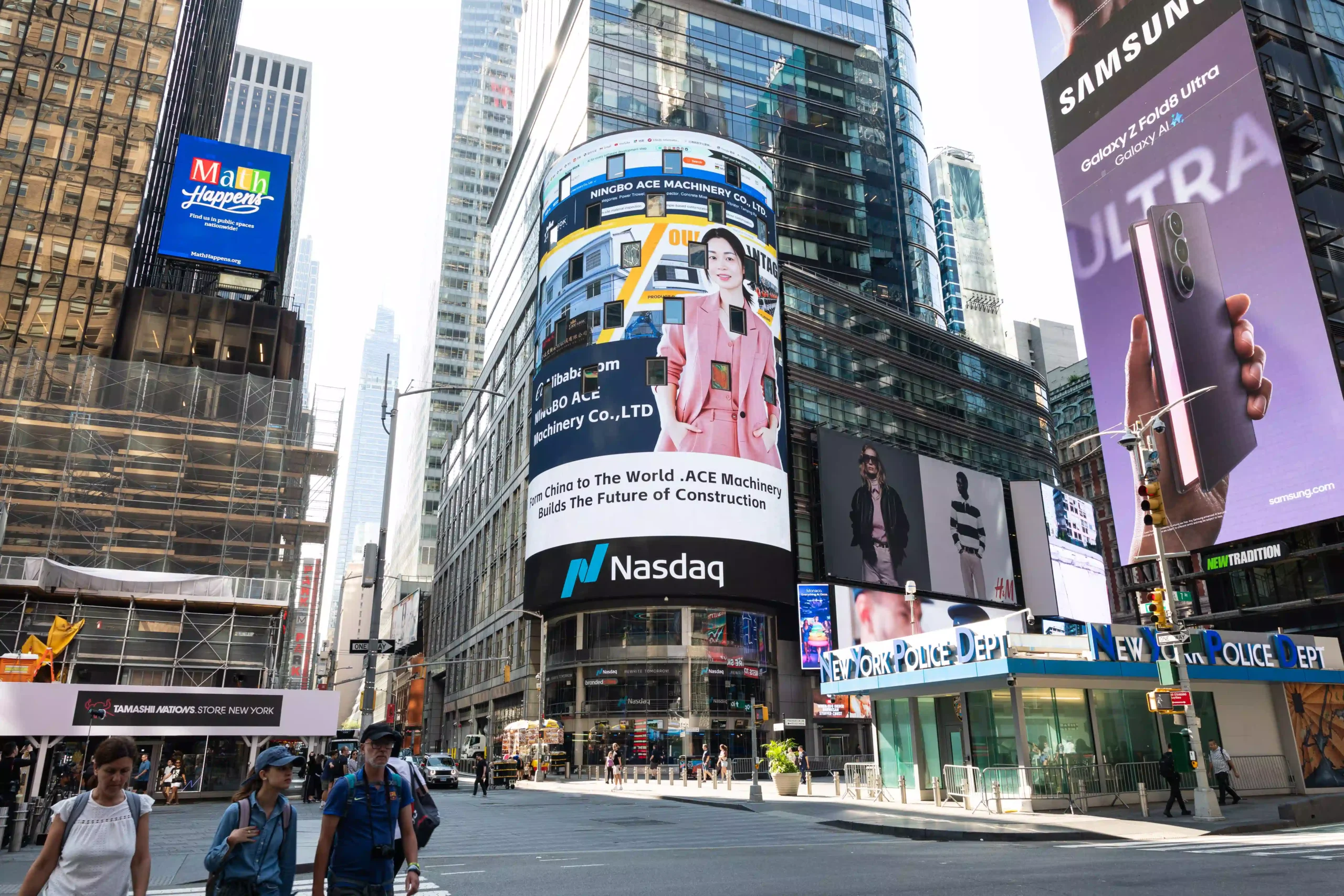ACE Machinery featured on the Nasdaq Times Square billboard in New York