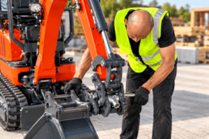 mini excavator quick hitch measurements for pin diameter pin centre distance and mounting width